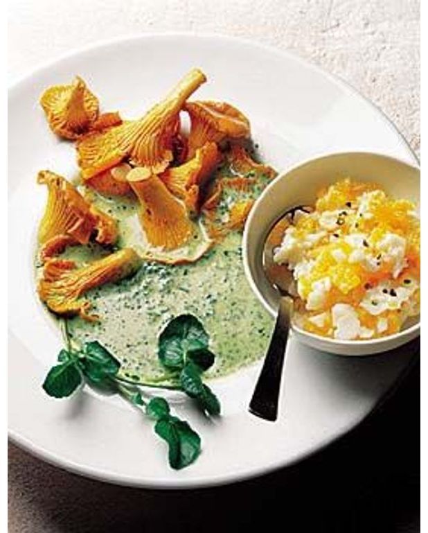 Poêlée de girolles et purée de cresson pour 4 personnes Recettes Elle