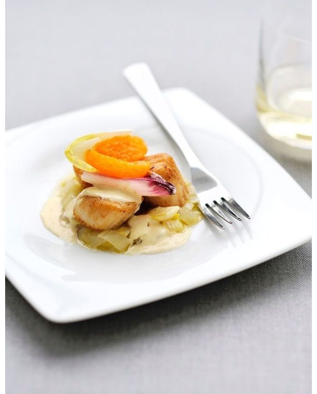 Stjacques, endives et clémentines pour 4 personnes Recettes Elle à Table