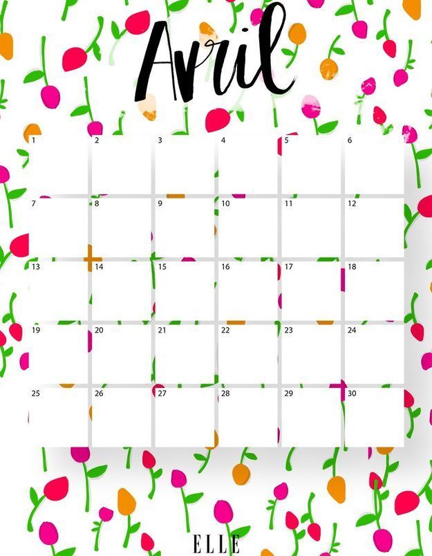 Calendrier avril : téléchargez gratuitement votre calendrier du mois d