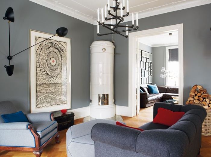 Peinture salon : plus de 20 couleurs canons pour le repeindre ... Déco salon gris bleu blanc