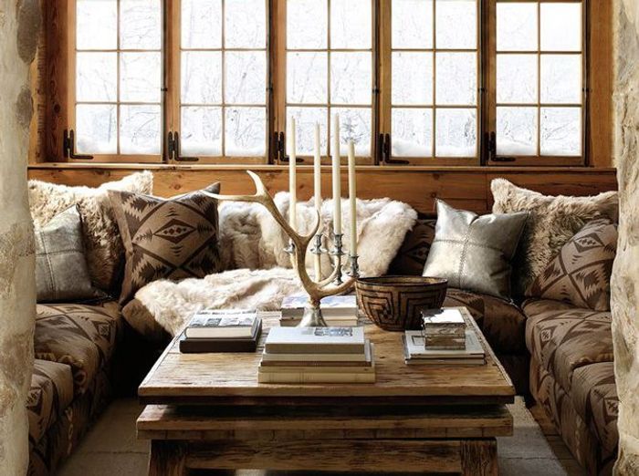 Salon cocooning : copiez les plus beaux elle décoration Désign Cocooning chalet