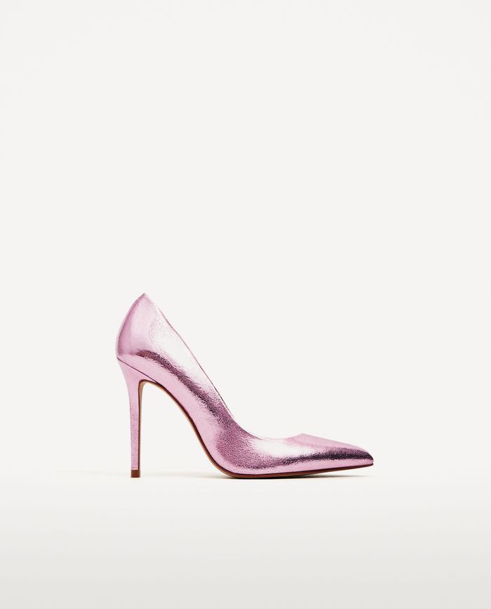 escarpin rose poudré zara